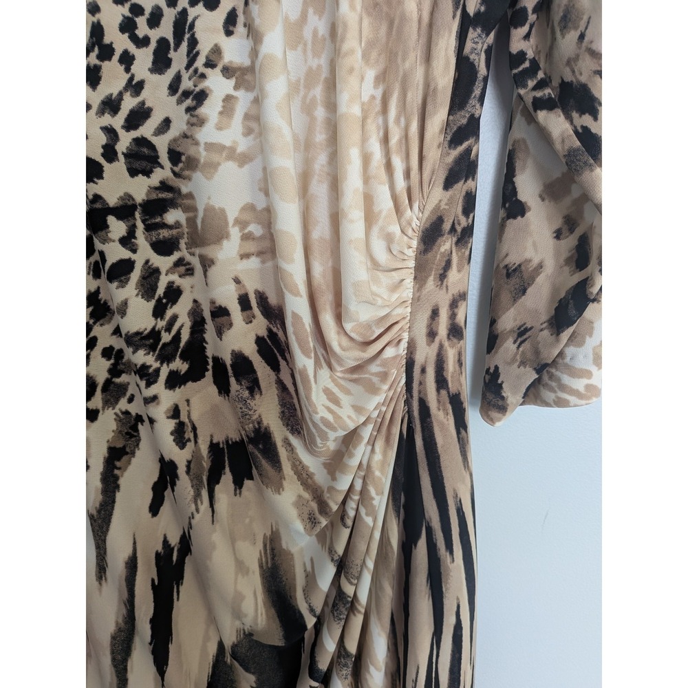 Chico's animal print sheath dress knee length 3/4 sleeve round neck size 3 (16 ) - Picture 2 of 7